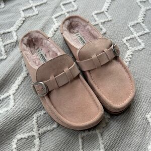 BIRKENSTOCK Buckley Shearling Suede Leather Color Pink Clay